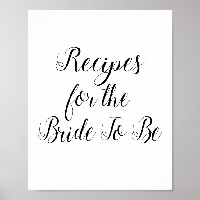 Recipes for the Bride To Be Sign - Alejandra (Front)