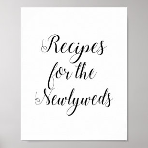 Recipes for the Newlyweds Wedding Shower Sign