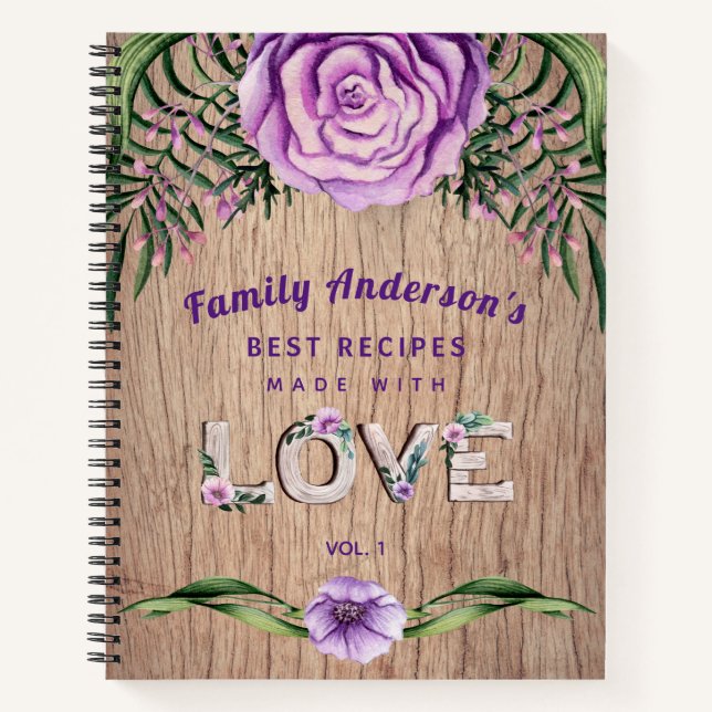 RECIPES - Gift For Family Grandma Mother Custom Notebook (Front)
