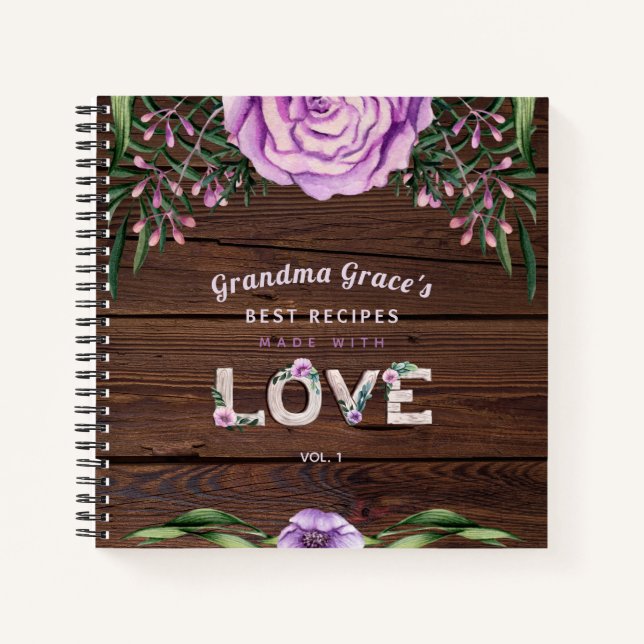 RECIPES - Heirloom Gift Grandma Mother Mum Notebook (Front)