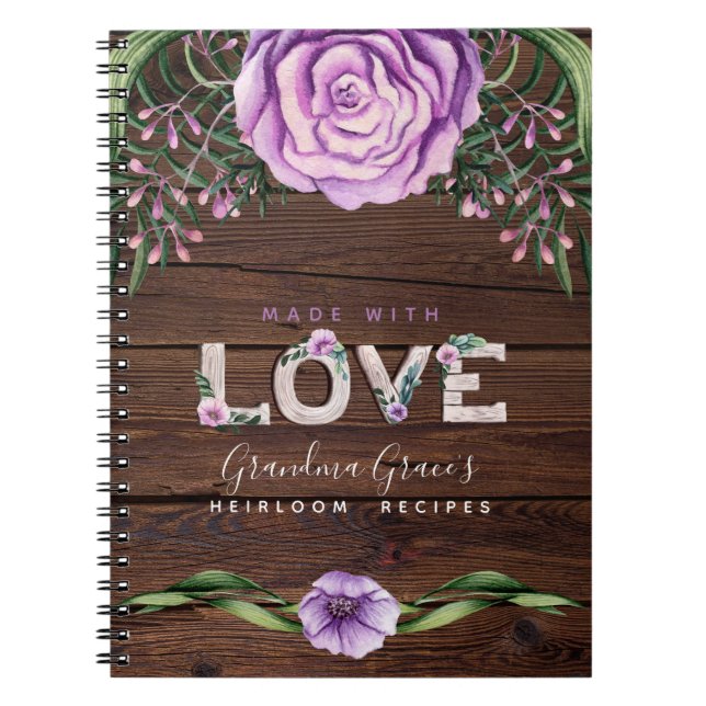 RECIPES - Heirloom Gift Grandma Mother Mum Notebook (Front)