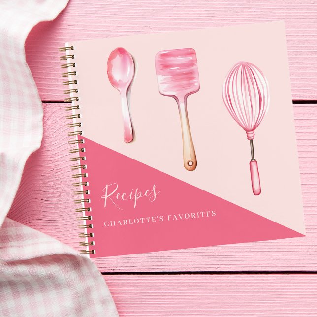 Recipes pink kitchen utensils cookbook notebook (Creator Uploaded)