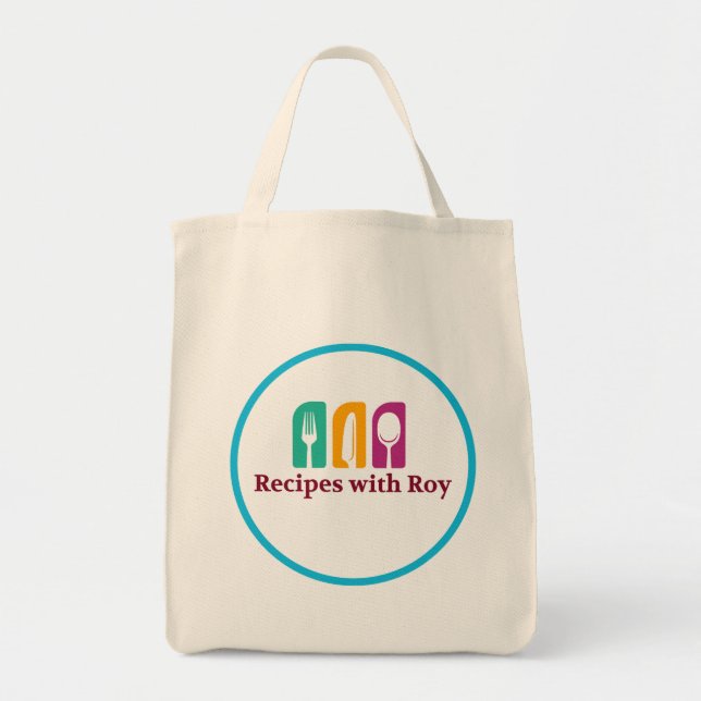 Recipes with Roy Grocery Tote Bag (Front)
