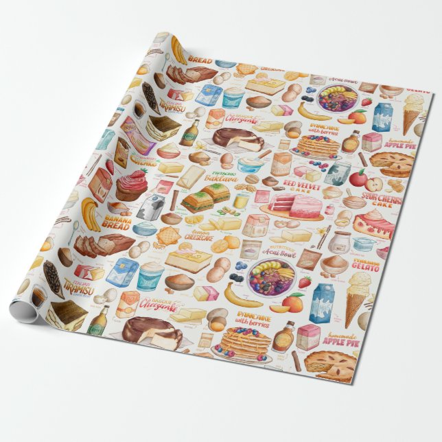 Recipes Wrapping Paper (Unrolled)