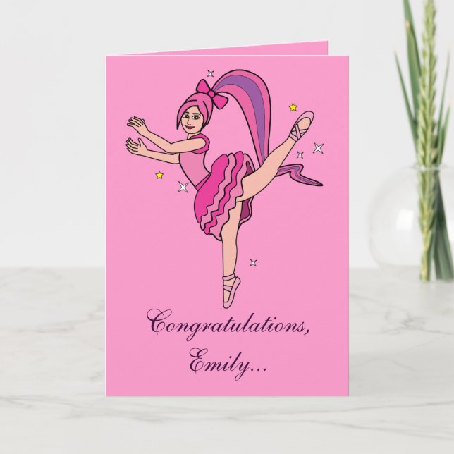 Recital Congratulations Name Customisable Card (Front)