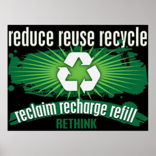 Reclaim, Recharge and Recycle Poster
