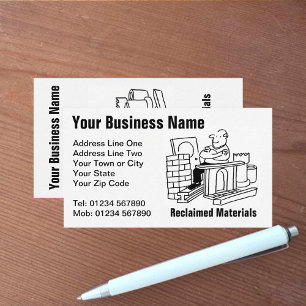 Reclaimed Materials Cartoon Business Card