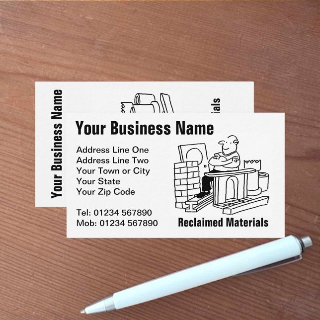 Reclaimed Materials Cartoon Business Card (Creator Uploaded)