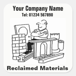 Reclaimed Materials Cartoon Square Sticker