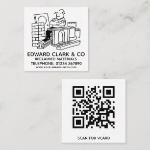 Reclaimed Materials Salvage Yard Square Business Card