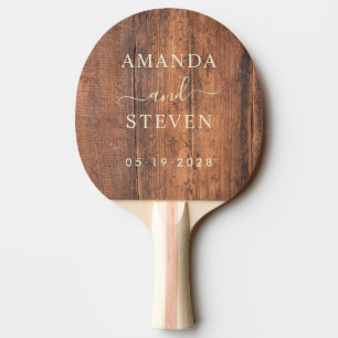 Reclaimed Wood Couple Names with Wedding Ping Pong Paddle
