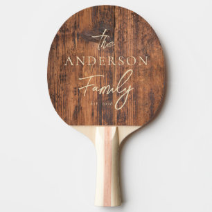Reclaimed Wood Hand Written Family Name Ping Pong Paddle