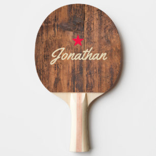 Reclaimed Wood Vintage Star Signature Ping Pong Paddle