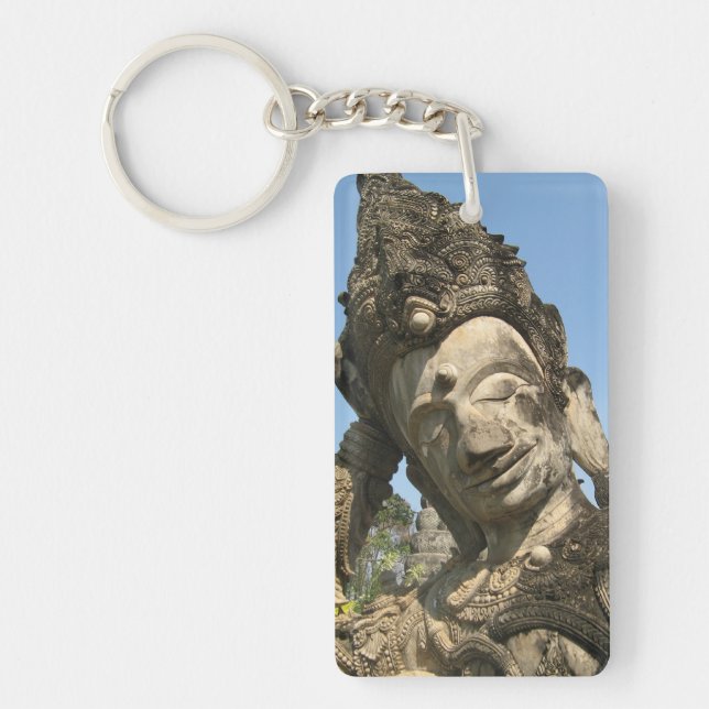 Reclining Buddha ... Nong Khai, Isan, Thailand Key Ring (Front)