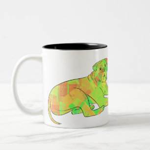 Reclining Bullmastiff Two-Tone Coffee Mug