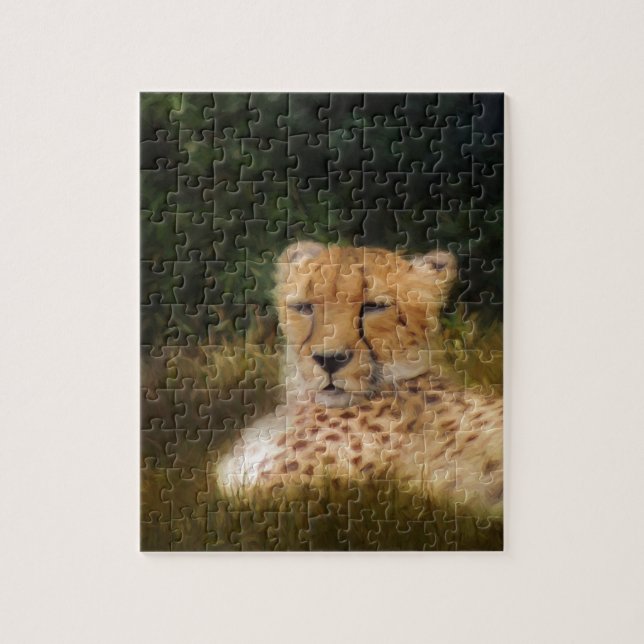 Reclining Cheetah at Fossil Rim Wildlife Centre Jigsaw Puzzle (Vertical)
