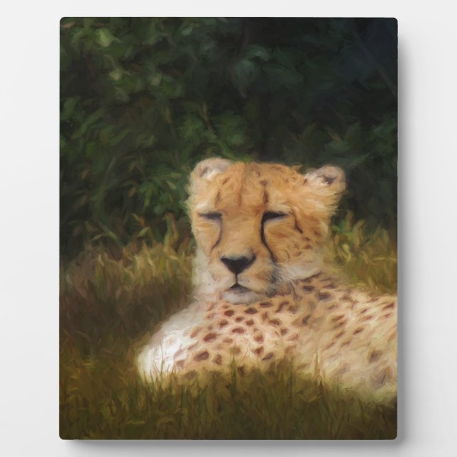 Reclining Cheetah at Fossil Rim Wildlife Centre Plaque (Front)