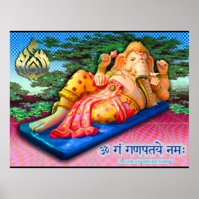Reclining Ganesha with Cobra Poster (Front)
