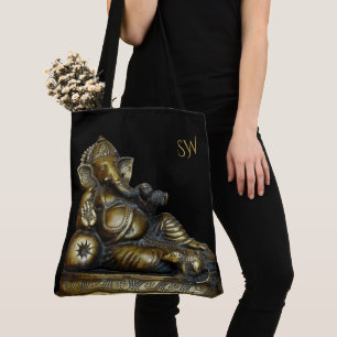 Reclining Ganesha with (or without) your Initials Tote Bag