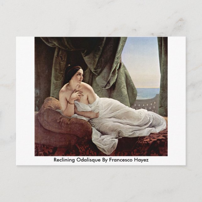 Reclining Odalisque By Francesco Hayez Postcard (Front)