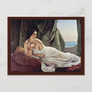 Reclining Odalisque By Hayez Francesco Postcard