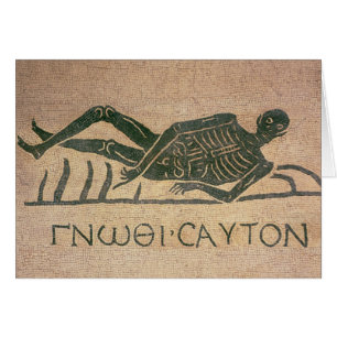 Reclining skeleton with the caption 'Know