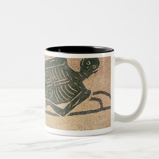 Reclining skeleton with the caption 'Know Two-Tone Coffee Mug (Right)