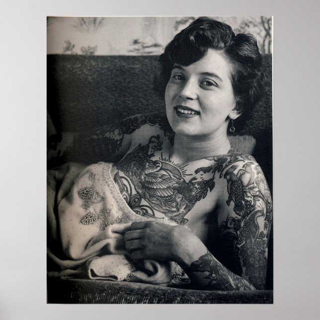 Reclining Tattooed Lady Poster (Front)