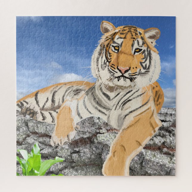 Reclining Tiger Jigsaw Puzzle (Vertical)