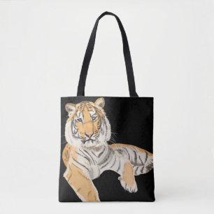 Reclining Tiger Tote Bag