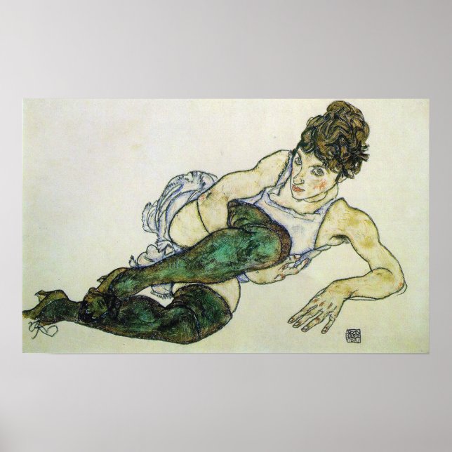 Reclining woman, Egon Schiele 24W x 15H Poster (Front)