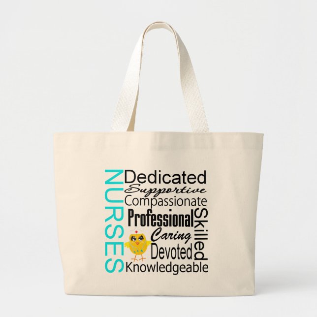 Recognise a Nurse:  Nurses Recognition Collage Large Tote Bag (Front)