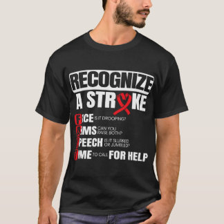 Recognise A Stroke Awareness Brain Attack I Wear R T-Shirt