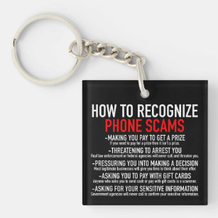 Recognise Phone Scams - Scam Prevention List Key Ring