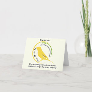 Recognising Invisible Access Barriers Thank You Card