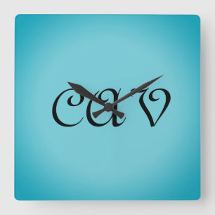 Recoleta Cornflower Blue Square Wall Clock
