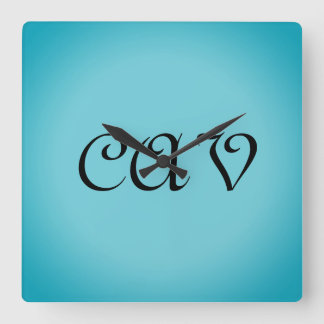 Recoleta Cornflower Blue Square Wall Clock