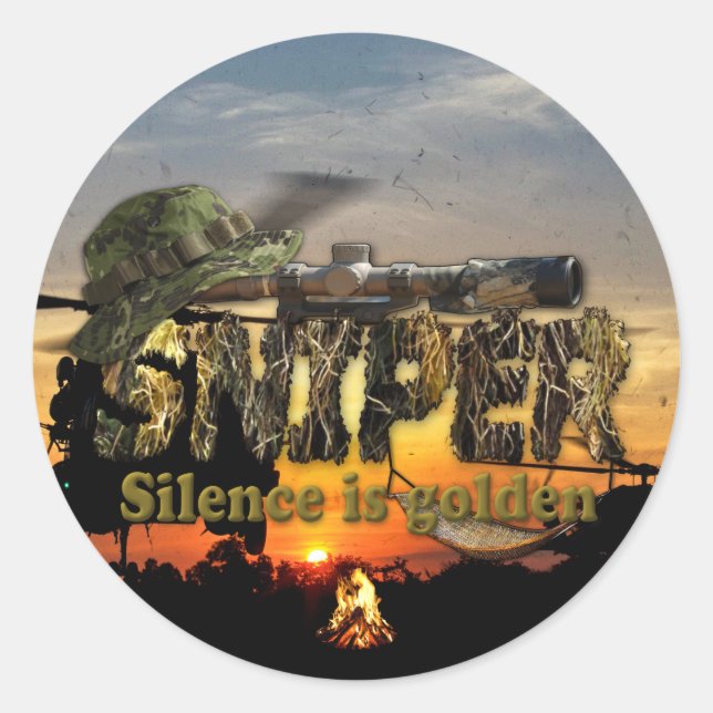 Recon LRRP LRRPS Snipers Vietnam Nam War Classic Round Sticker (Front)