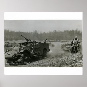 Reconaisance car and motorcycle poster