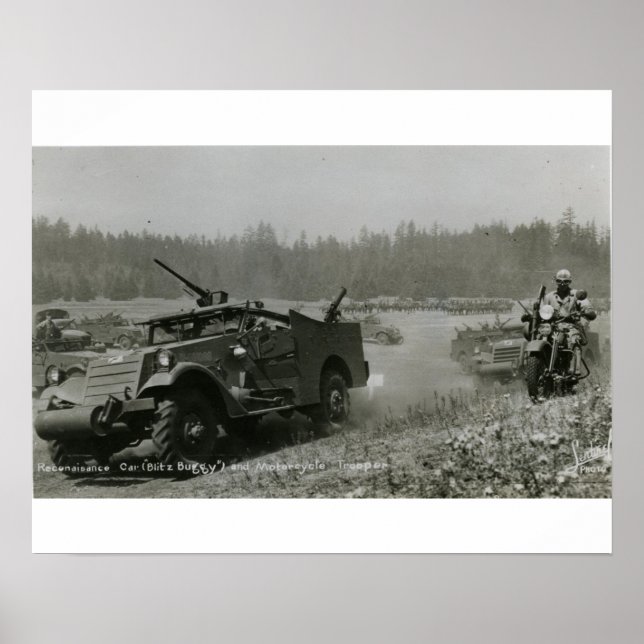 Reconaisance car and motorcycle poster (Front)