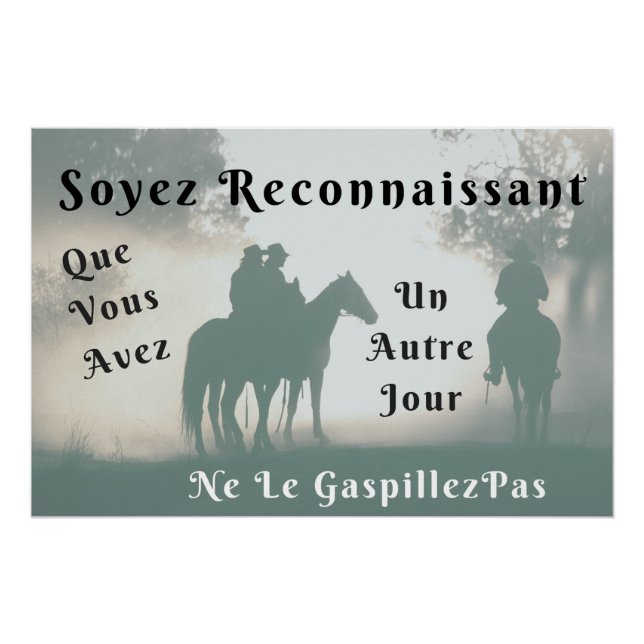 “Reconnaissant” affiche citation positive Poster (Front)