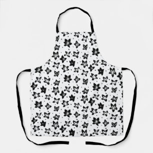 Reconstructed Floral Pattern - Achromatic Goth Apron