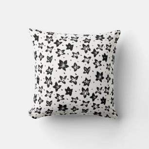 Reconstructed Floral Pattern - Achromatic Goth Cushion