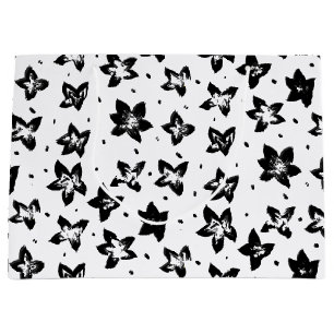 Reconstructed Floral Pattern - Achromatic Goth Large Gift Bag