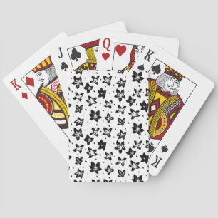 Reconstructed Floral Pattern - Achromatic Goth Playing Cards