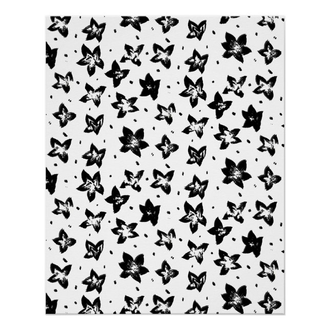 Reconstructed Floral Pattern - Achromatic Goth Poster (Front)