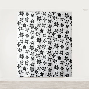 Reconstructed Floral Pattern - Achromatic Goth Tapestry