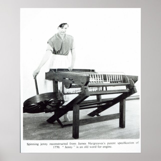 Reconstruction of Hargreaves's 'Spinning Jenny' Poster (Front)