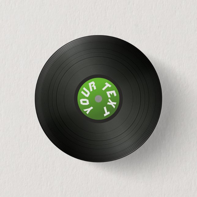Record 3 Cm Round Badge (Front)
