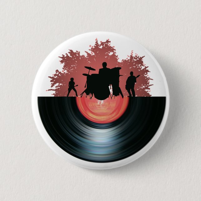 Record 6 Cm Round Badge (Front)